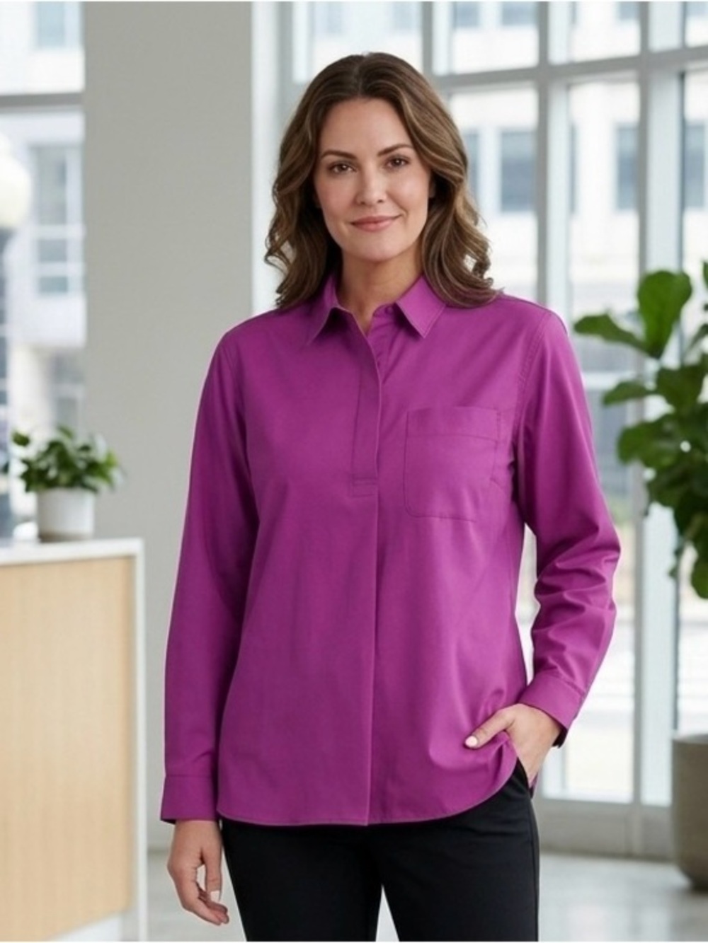 French Connection Women's Long Sleeve 1/4 Button Down Shirt NWT Various Size
